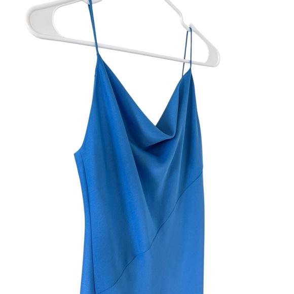 Alice + Olivia NEW Harmony Draped Silk-Satin Midi Slip Dress - Picture 7 of 9